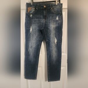 Dark Blue Distressed Women’s Jeans